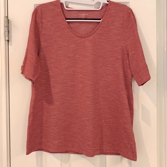 Talbots Tops - Talbots red short sleeve tee shirt with cute nautical design on sleeves.